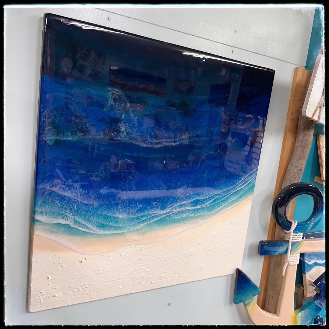 BIG 正方形オーシャンパネル No.247 海アート　レジンアート