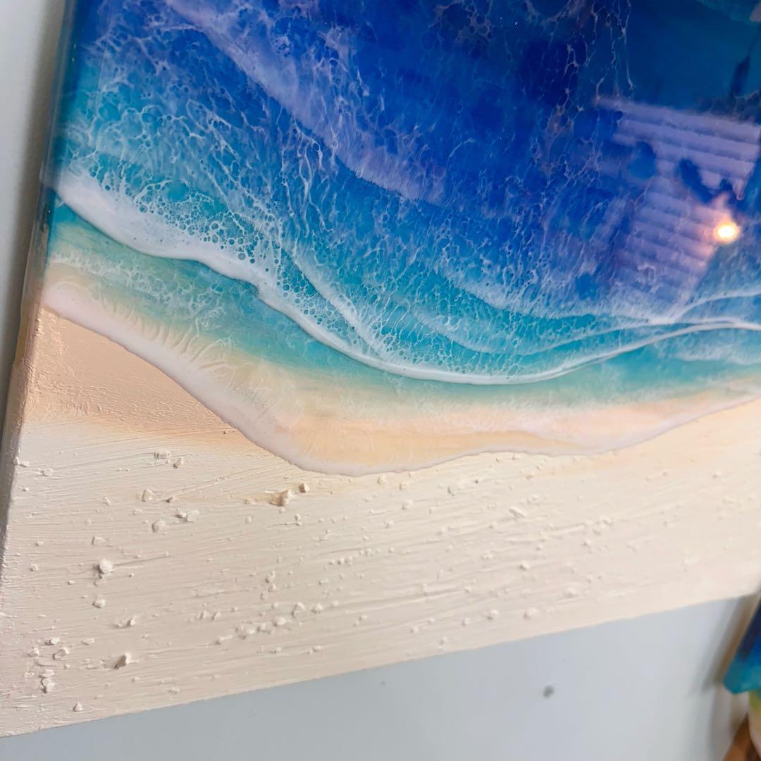 BIG 正方形オーシャンパネル No.247 海アート　レジンアート