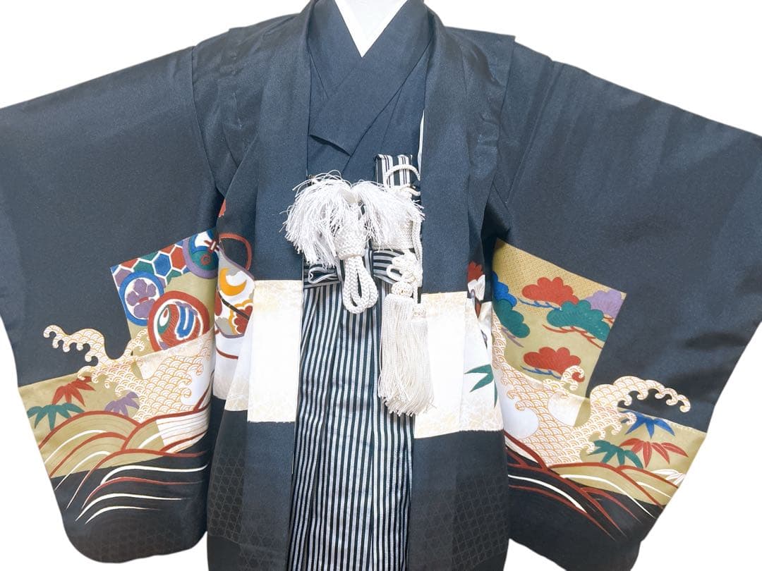 お買い得品♡七五三　5歳　男の子　セット　一式　鷹　黒系