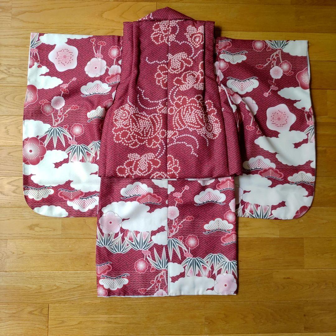 【新品】七五三３歳用被布コートセット 女の子 ひよこ商店 レトロ赤