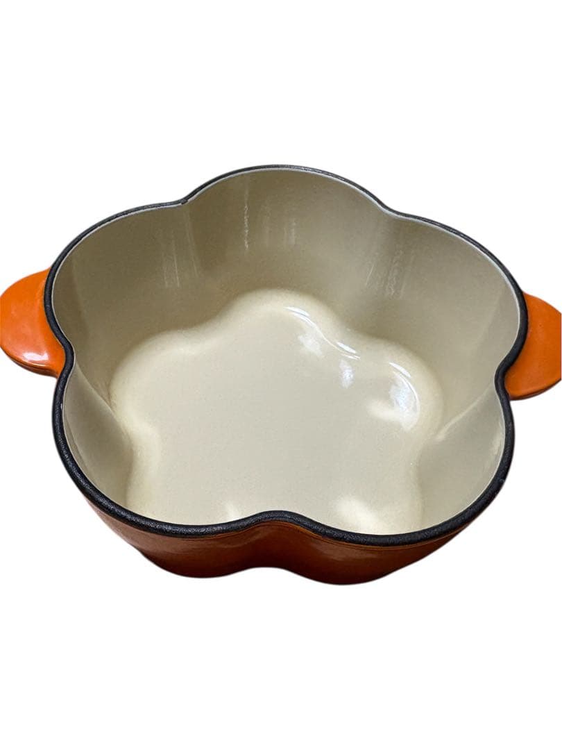 良品 Le Creuset ル・クルーゼ フラワーココット オレンジ20c