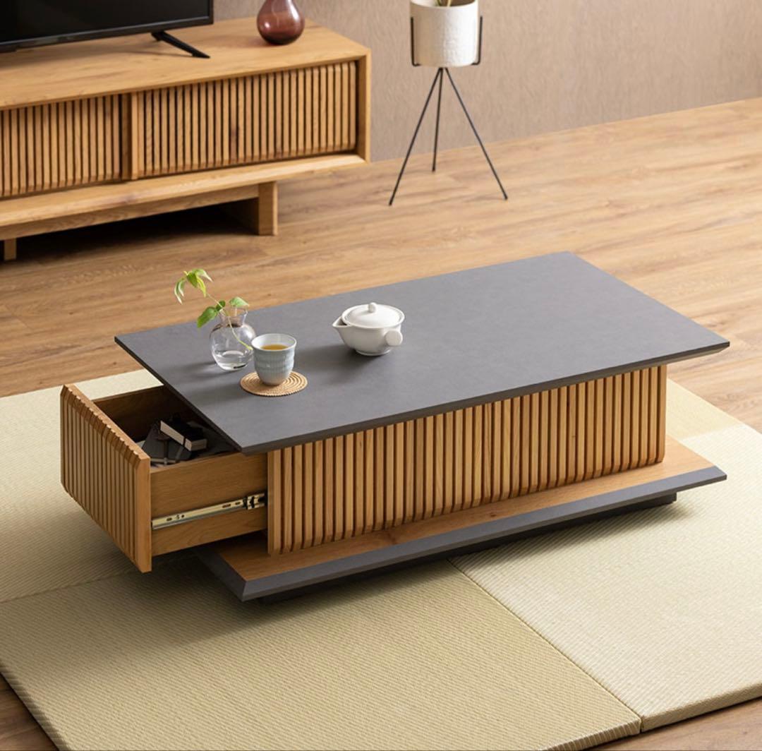 無垢材　和モダン　ローテーブル　収納あり　目立った傷や汚れなし　送料込み