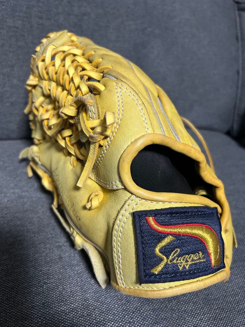 久保田スラッガー 少年用 左 軟式グローブ イエロー KSG-J4 中古 左投げ