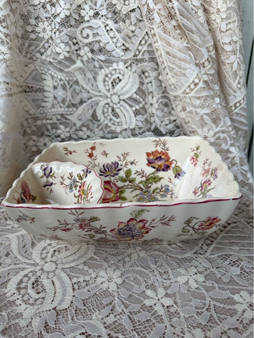 【く11】15 フランス　アンティーク　ロンシャン　　Longchamp 皿