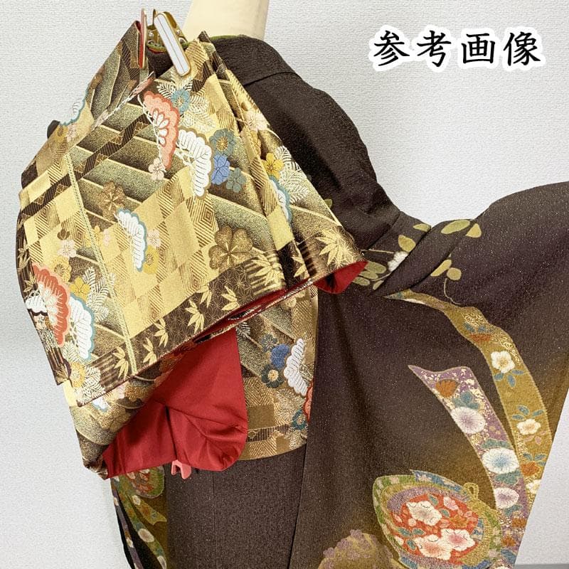510z23☆振袖 金通し 高身長な方にも 古典柄 辻が花☆美品 成人式 結婚式
