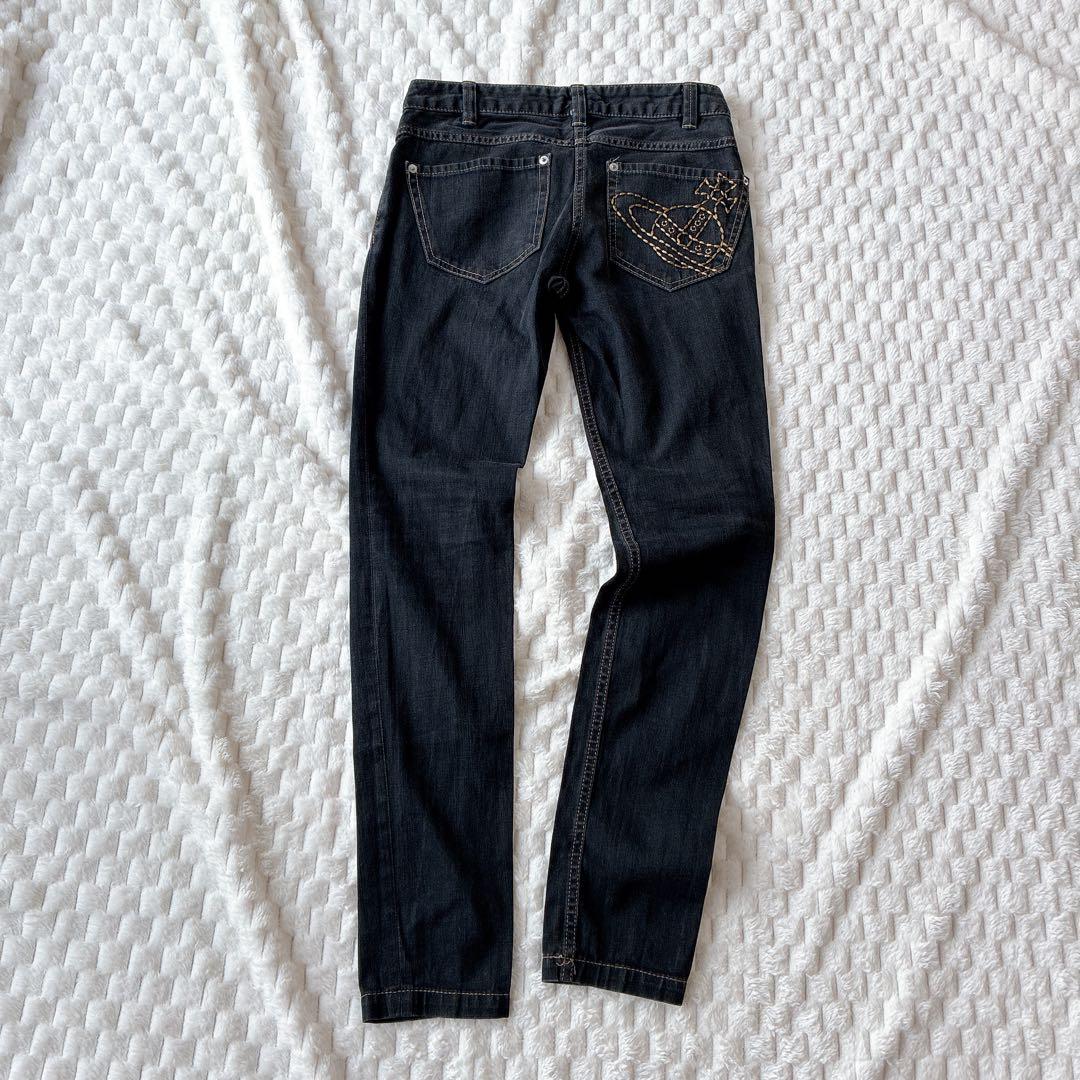 ヴィヴィアンウエストウッド　ジーンズ　デニム　スキニー　オーブ　刺繍
