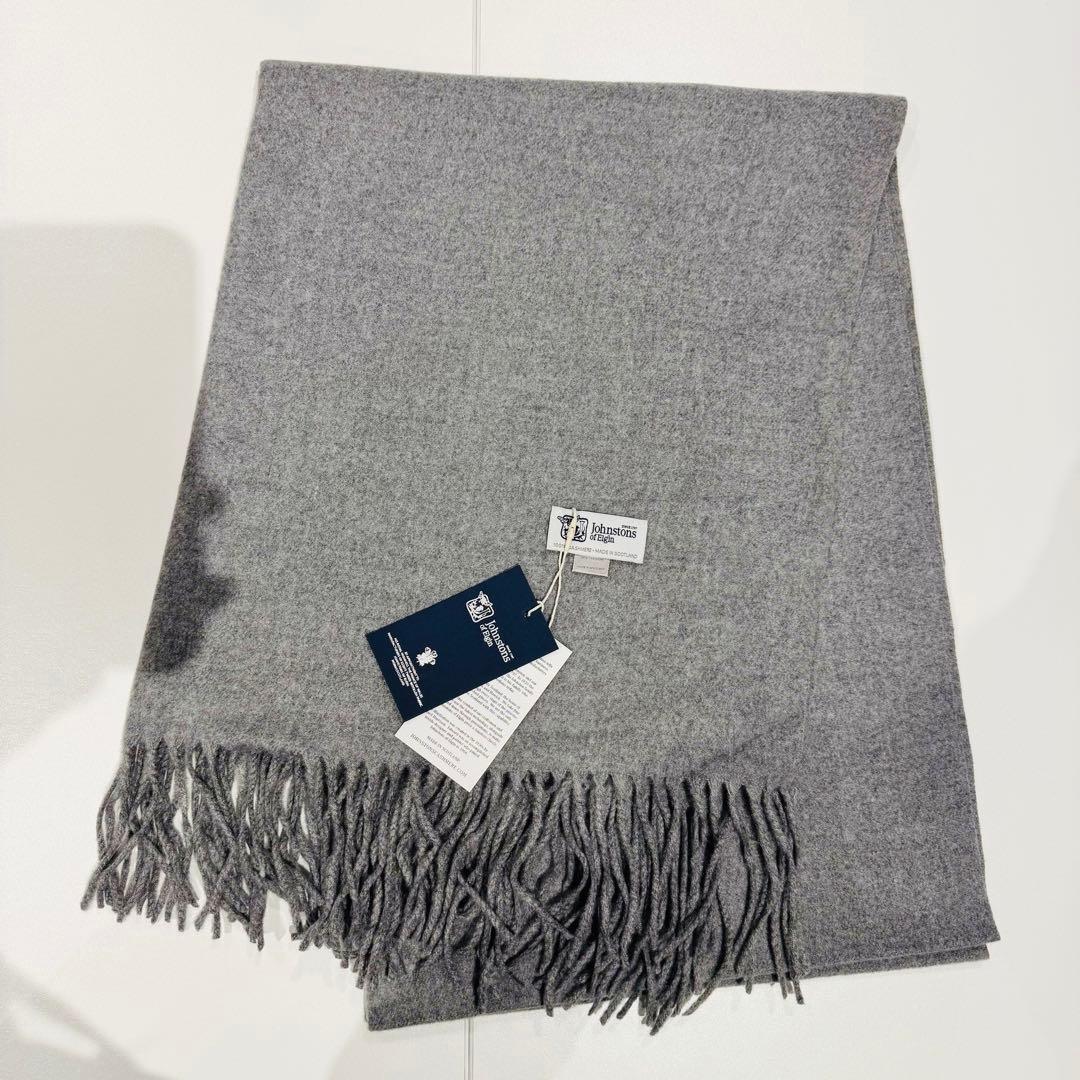 ジョンストンズ 大判 マフラー ストール グレー（即発）