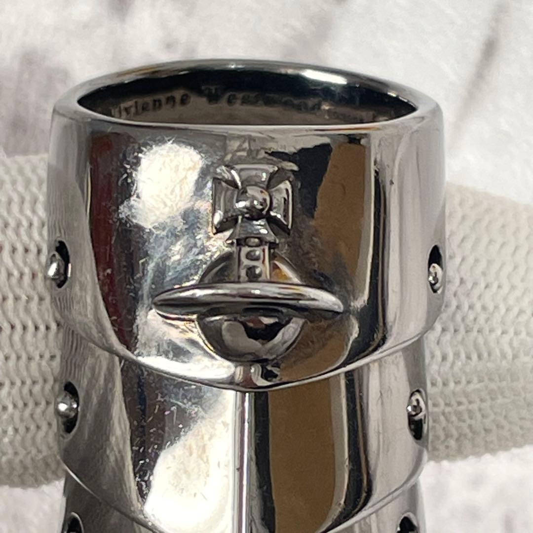 極美品✨ヴィヴィアンウエストウッド　アーマーリング　立体オーブ　シルバー　L