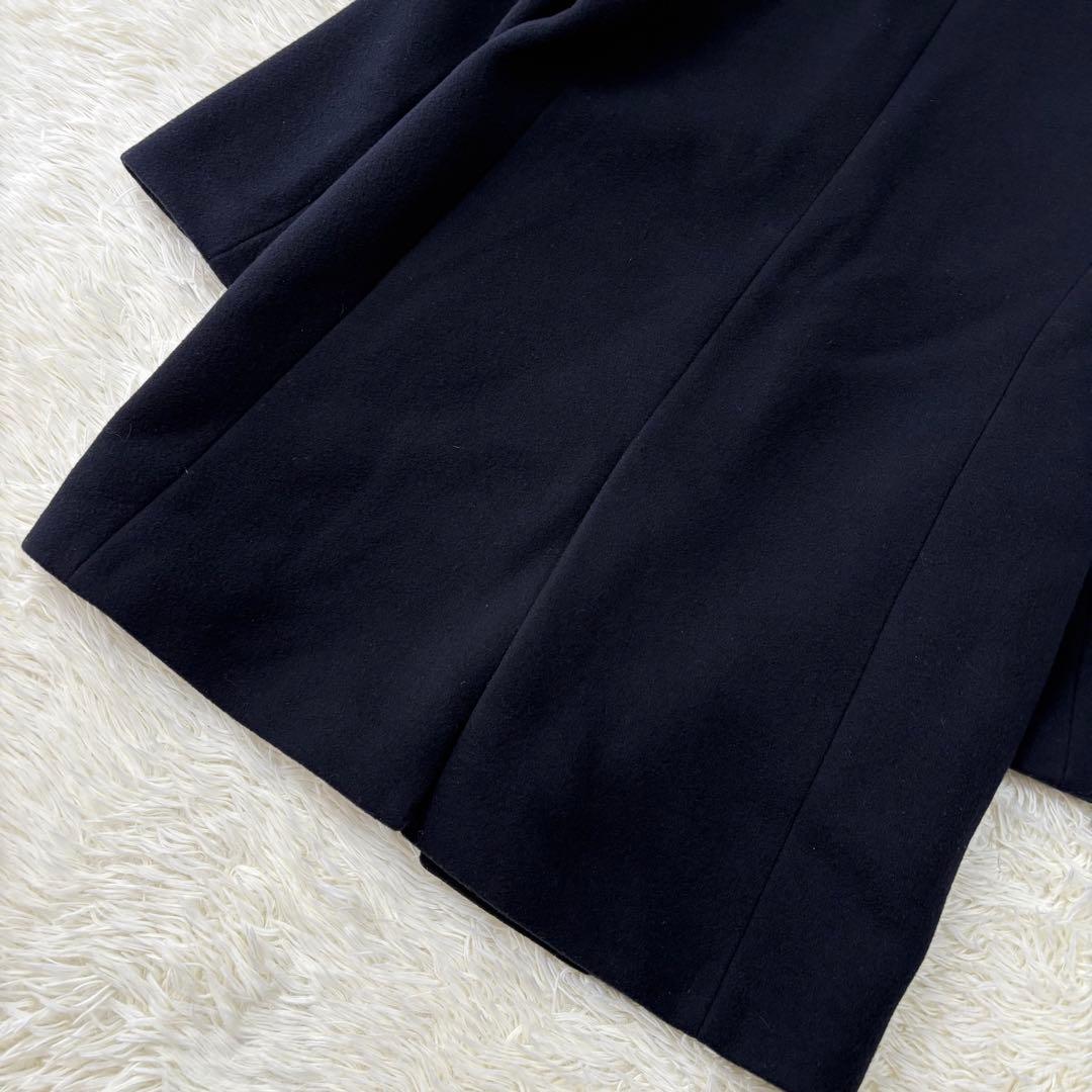 L'Appartement カシミヤ混 ノーカラーコート Ｓ　ネイビー