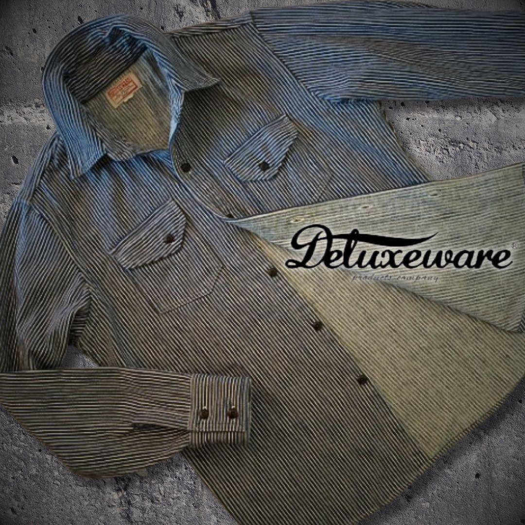 『cool◎』DELUXEWARE(デラックスウエア)ヒッコリーヘビーネルシャツ