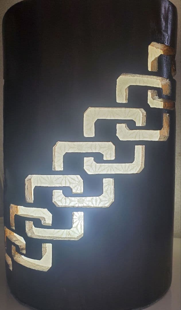 縁起物　希少蔵出し　風神　雷神　木製手彫り　彫刻入り置物 ライト付き