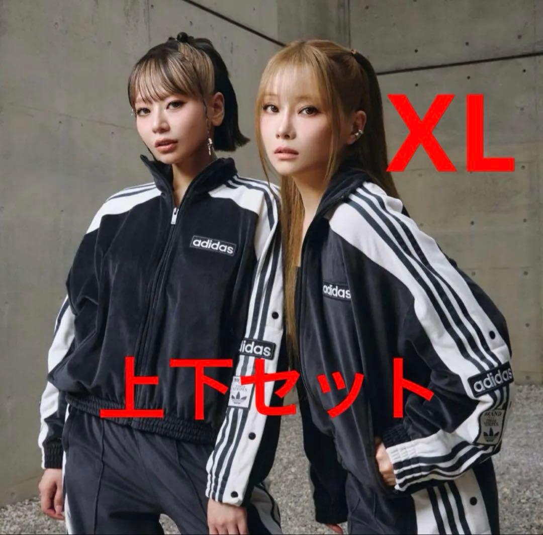 トップス adidas w adibreak velour tt tp Black XL