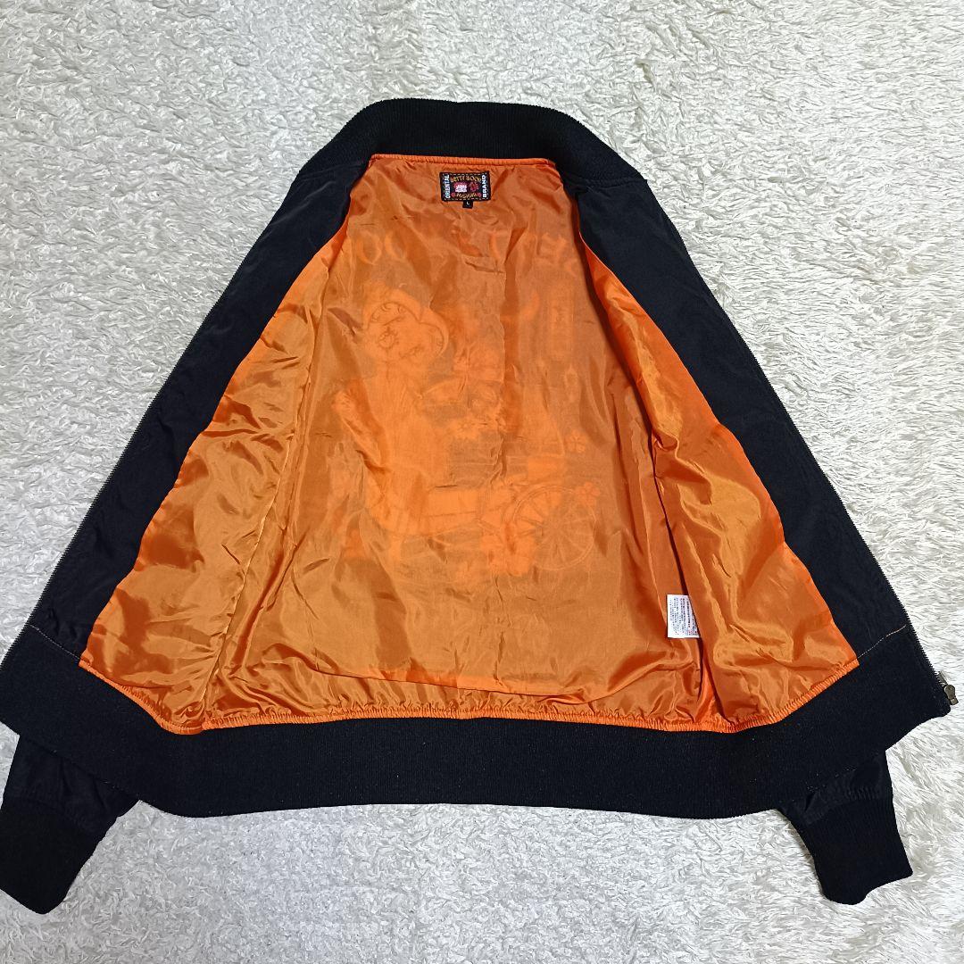 【美品】Betty Boop ベティーちゃん スカジャン 刺繍 桜 和柄 L