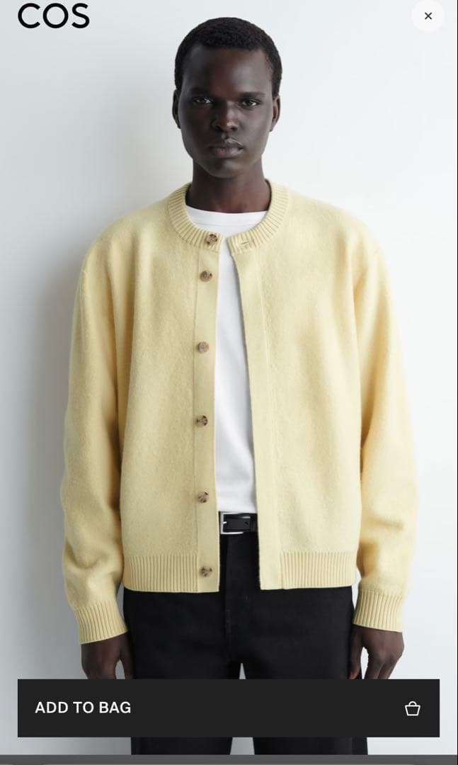 トップス COS BOILED-WOOL CREW-NECK CARDIGAN