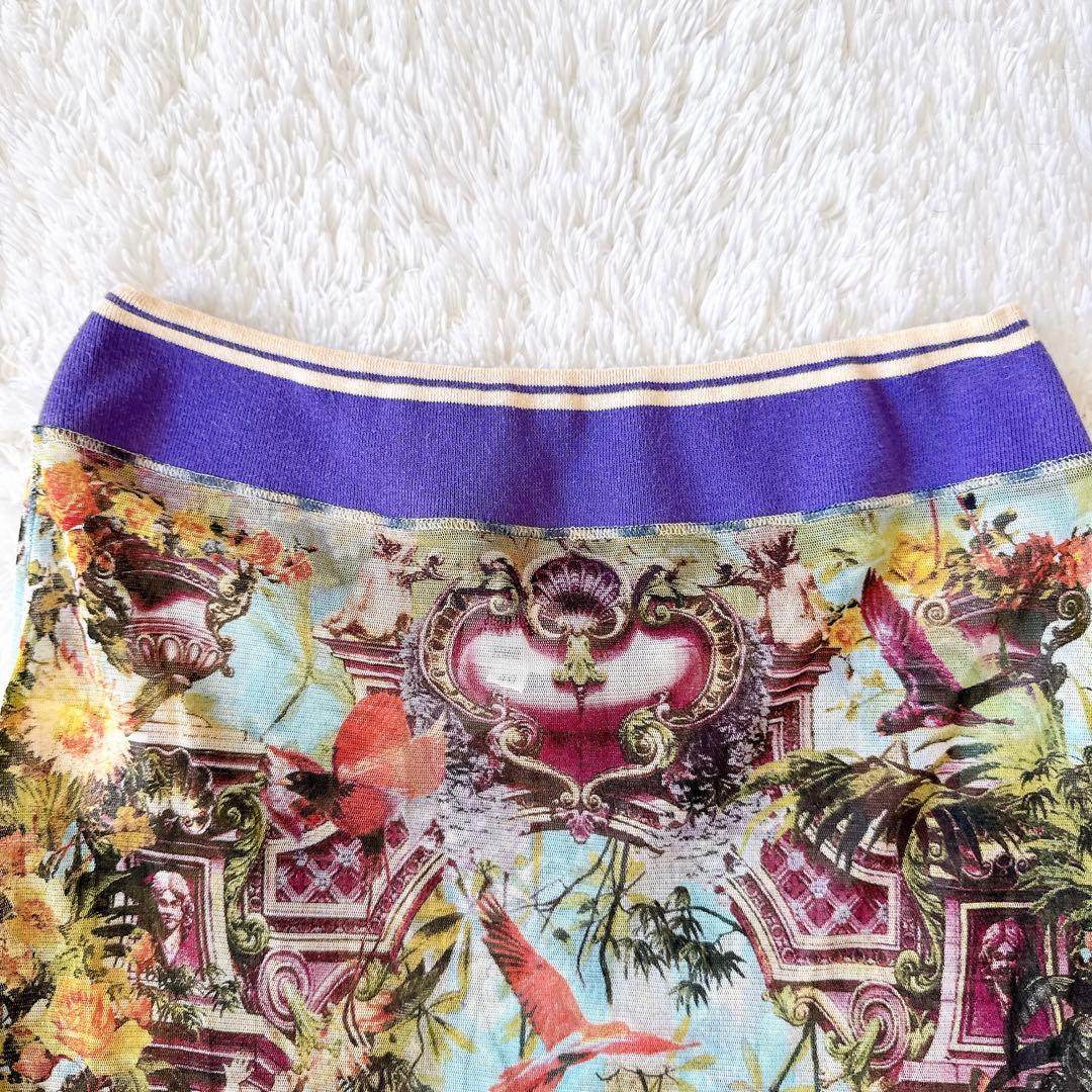 ジャンポールゴルチエ パワーネット アシンメトリースカート 楽園 トロピカル