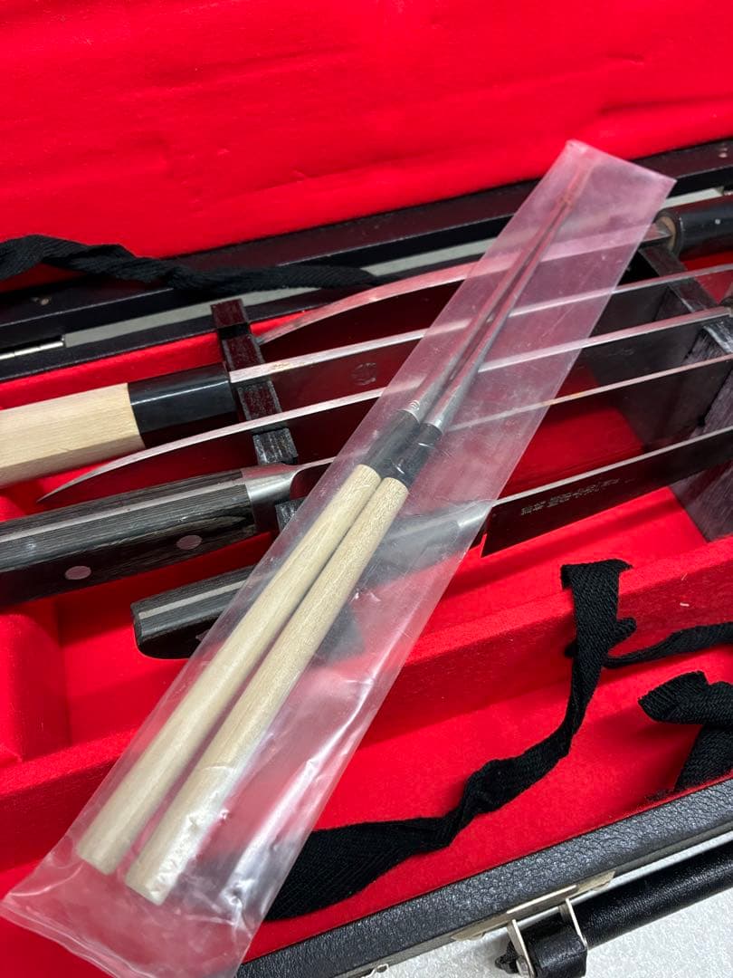 G2）一竿子忠綱 柳刃 出刃 菜切 牛刀 ペティ 箸 5本セット