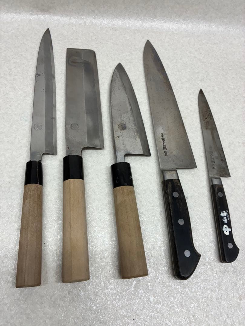 G2）一竿子忠綱 柳刃 出刃 菜切 牛刀 ペティ 箸 5本セット