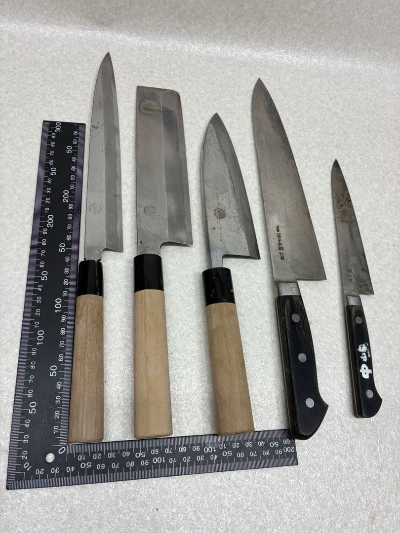 G2）一竿子忠綱 柳刃 出刃 菜切 牛刀 ペティ 箸 5本セット