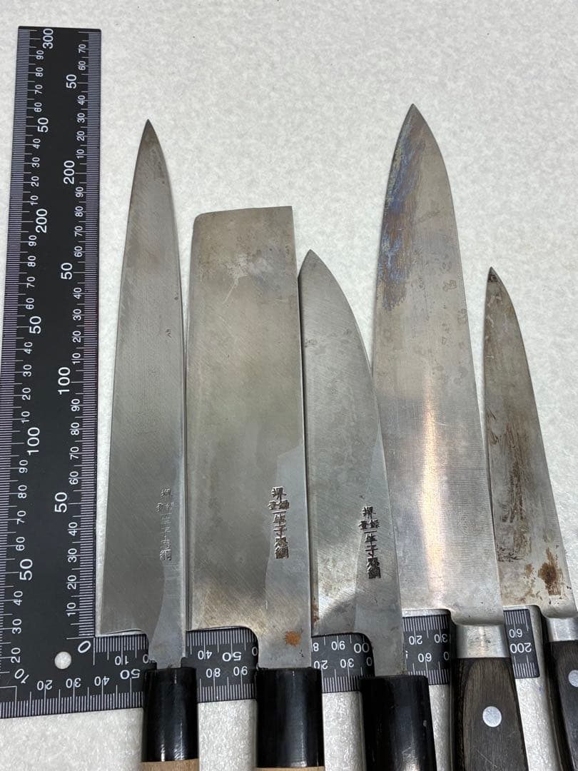 G2）一竿子忠綱 柳刃 出刃 菜切 牛刀 ペティ 箸 5本セット