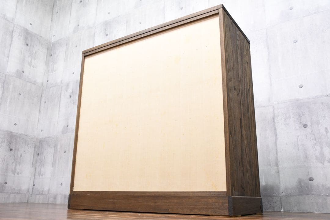 EFK86 焼桐調うづくり時代仕上げ 牡丹 ハイチェスト 5段 桐たんす 桐箪笥