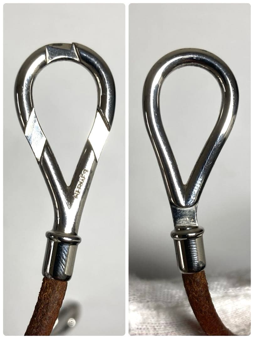 良品　エルメス　アタメ　チョーカー　2連ブレスレット　シルバー金具 箱付き