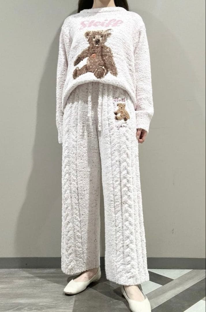 シュタイフ ジェラートピケ プルオーバー/ロングパンツセット ピンク