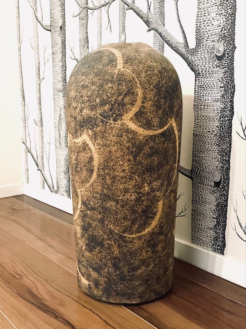 インテリア フラワーベース・花器（日本工芸会正会員 寺本 守 焼〆彩泥花器）