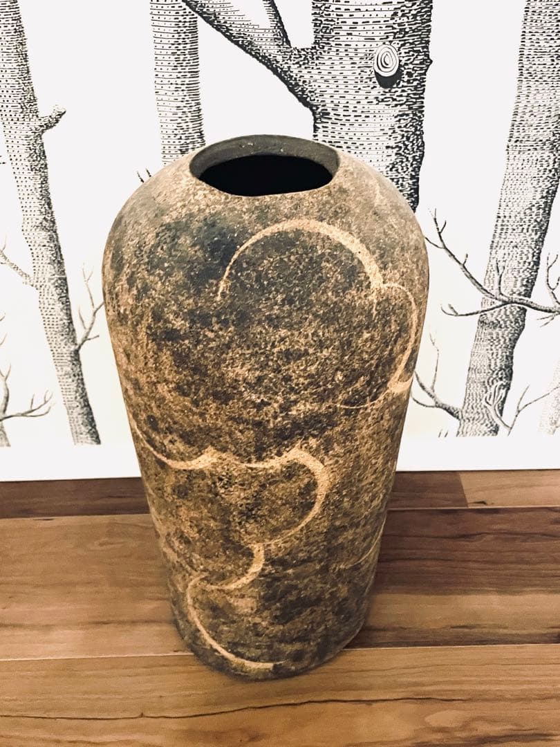 インテリア フラワーベース・花器（日本工芸会正会員 寺本 守 焼〆彩泥花器）