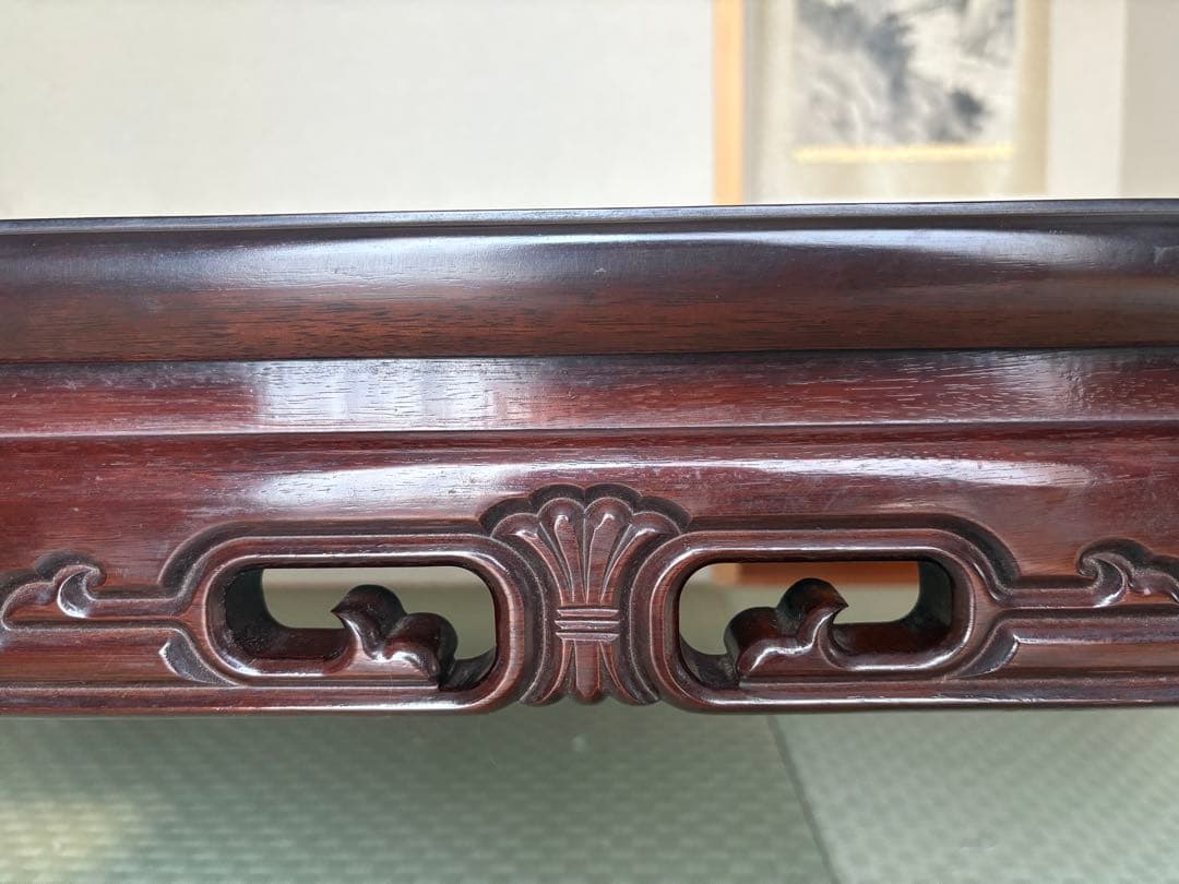 平安家具・昭和レトロ座卓｜天然木アサメラ 材・脚取り外し可|ヴィンテージ