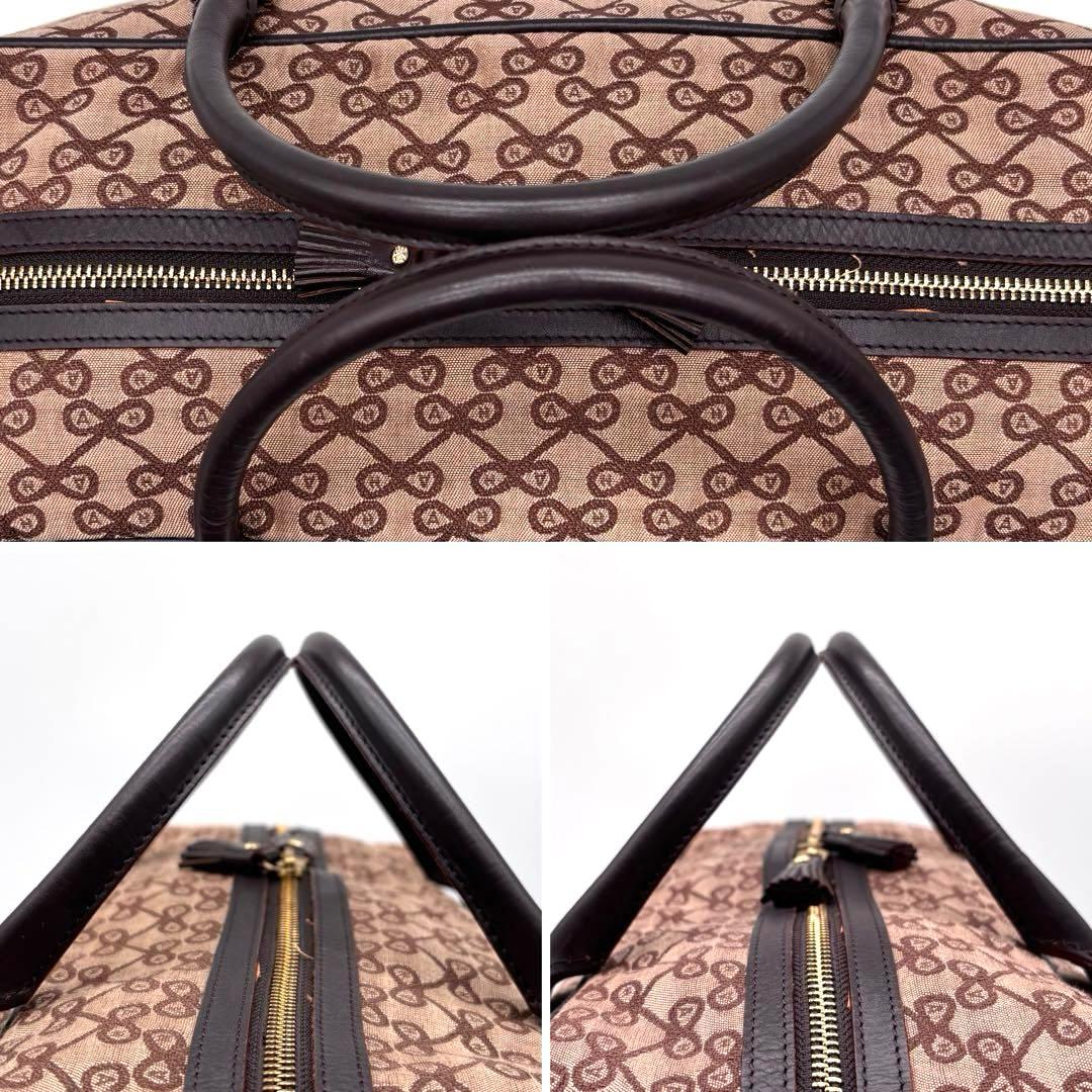 ✨希少✨アニヤハインドマーチ　ボストンバッグ　2way　リボン柄　総柄　ブラウン