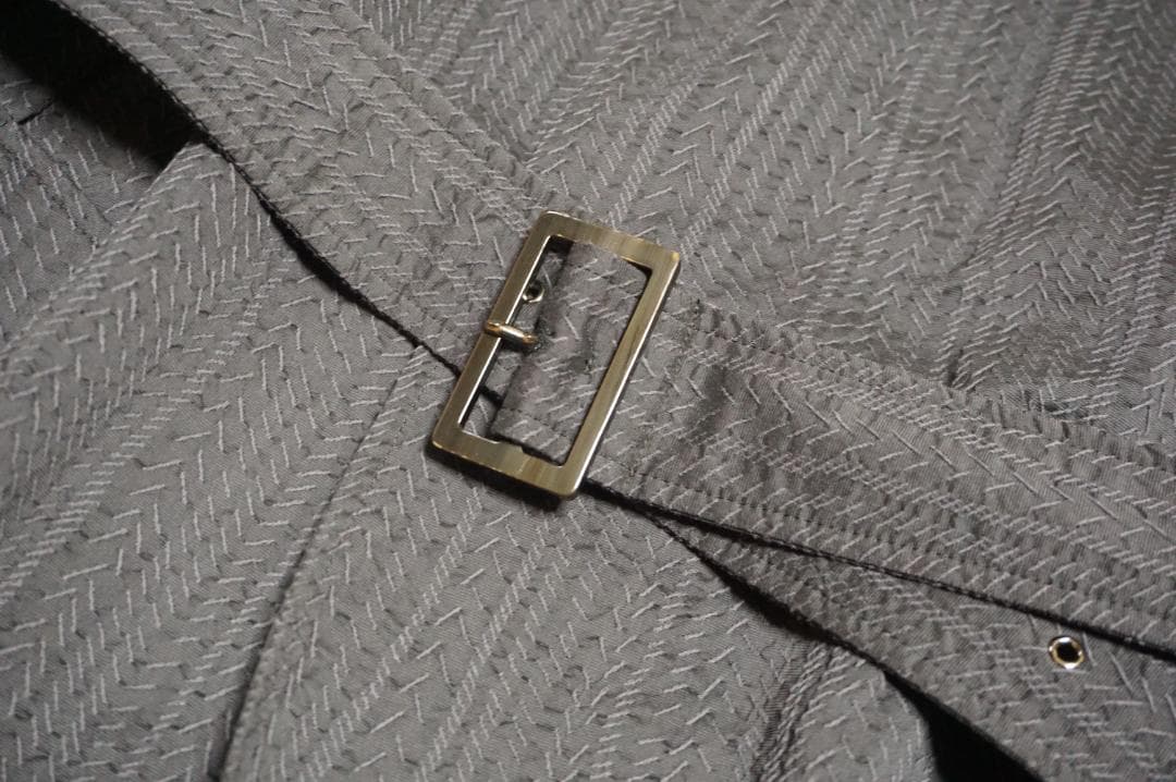 ジョルジオ アルマーニ シェブロン刺繍 シアサッカー トレンチ スプリングコート