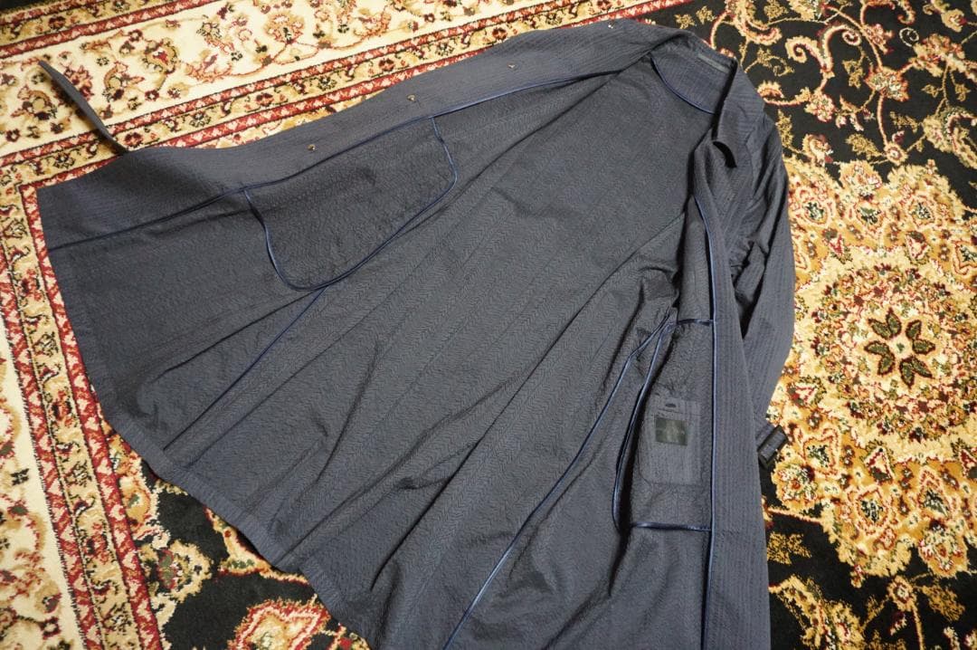 ジョルジオ アルマーニ シェブロン刺繍 シアサッカー トレンチ スプリングコート