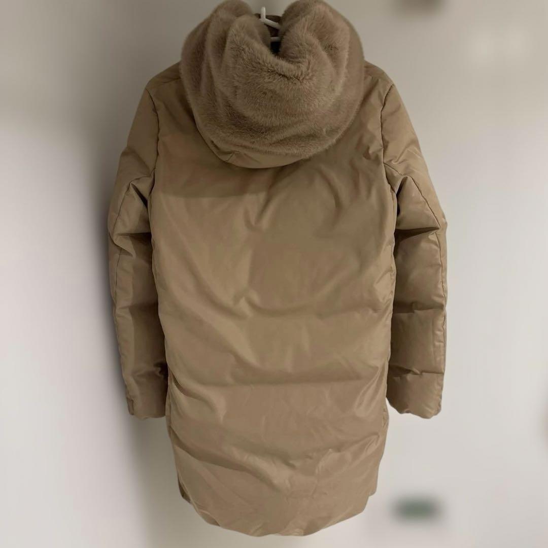 【美品】INED イネド ロングダウンコート フェイクファー ベージュ 7号