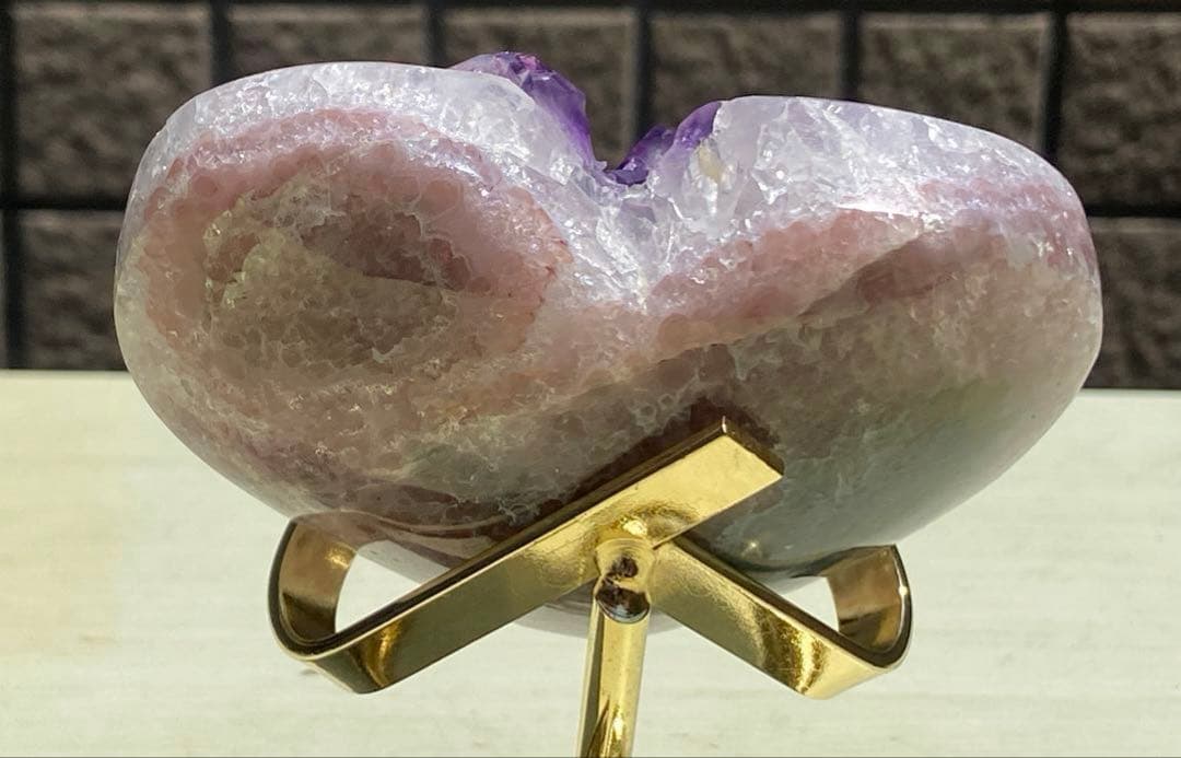 最高品質！ウルグアイ産⭐虹入り！アメジストハート RM13