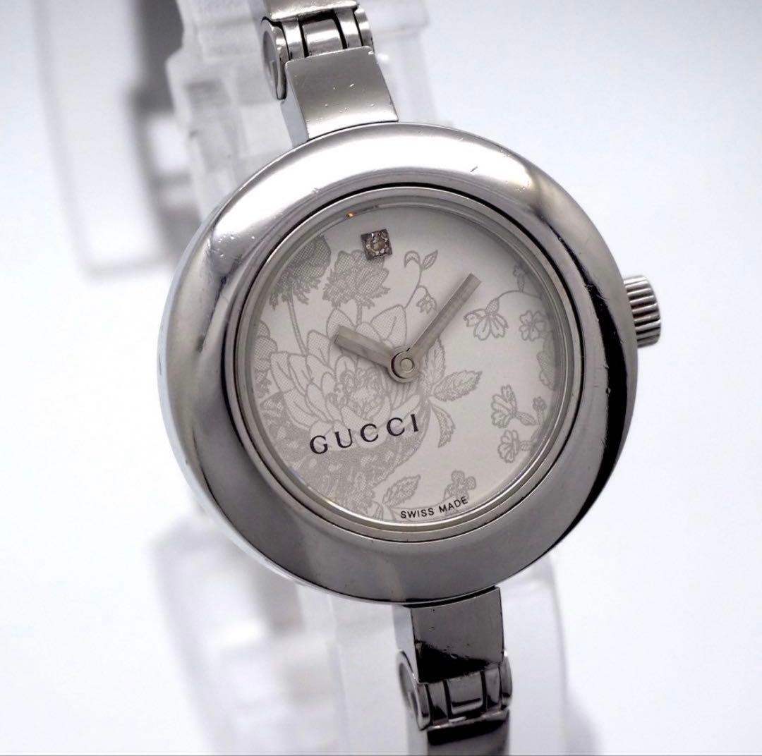 GUCCI グッチ　腕時計　レディース 105 1Pダイヤ フラワー バングル
