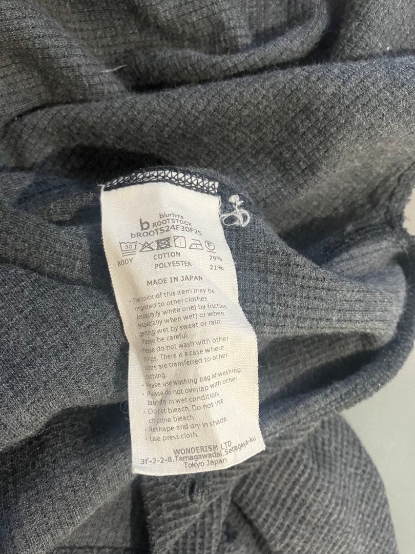 blurhms ブラームス キーネック オーバー サーマル カットソー