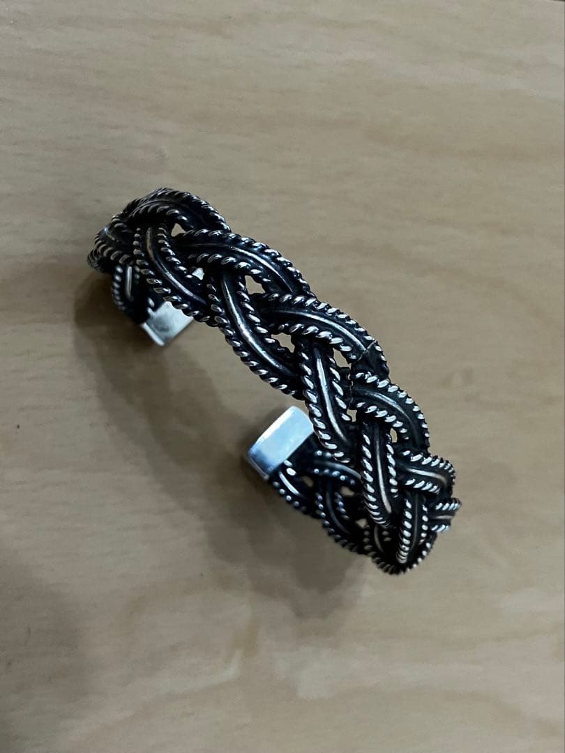 ナンバーナイン ブレイディング バングル 編み込み シルバー