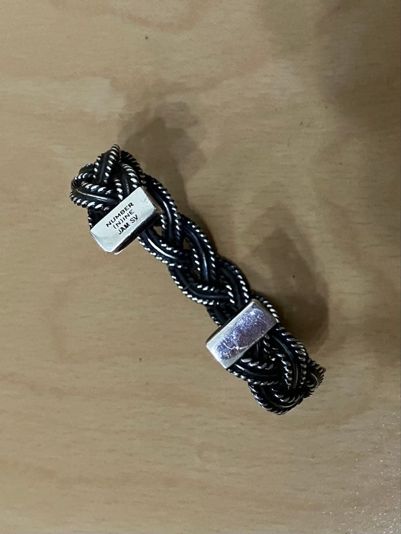 ナンバーナイン ブレイディング バングル 編み込み シルバー