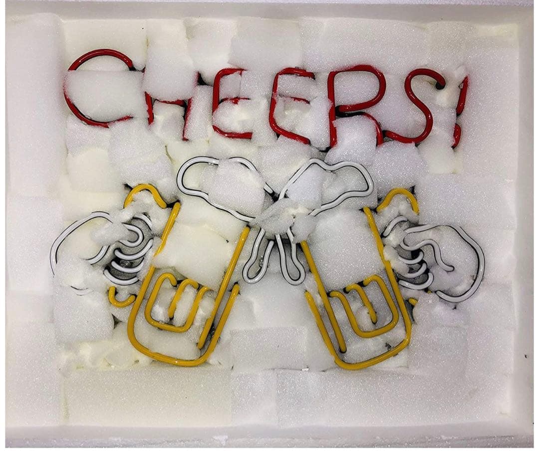 ネオンサイン、『beer乾杯』オーダーメイド インテリア 17*14インチ