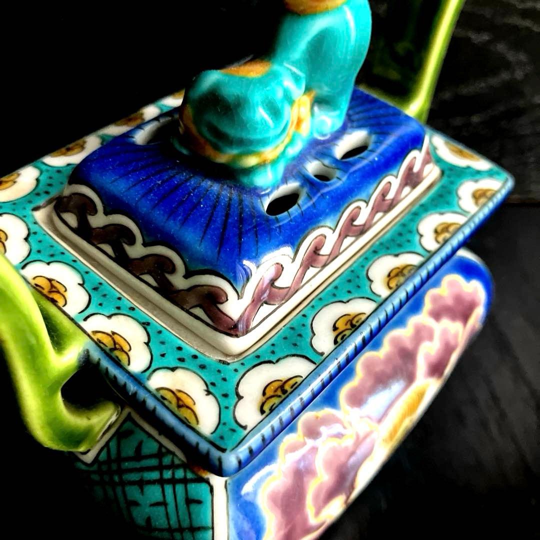 九谷焼香炉　牡丹紋香炉