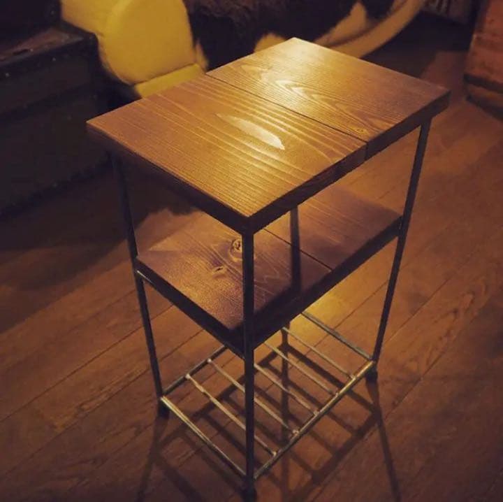 サイドテーブル　アイアン家具　マルチラック　シェルフ   チェスト　男前