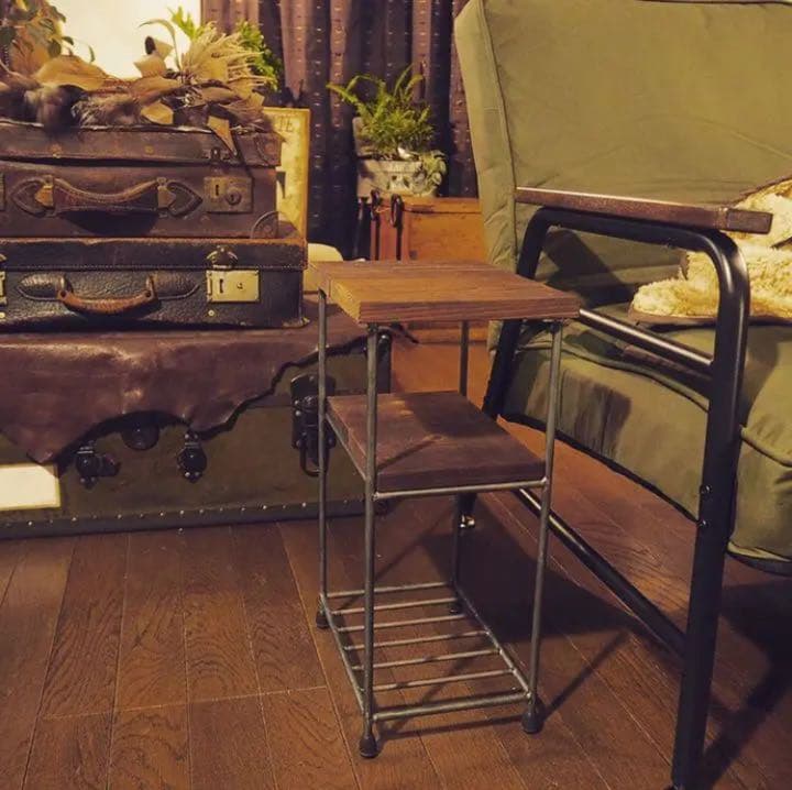 サイドテーブル　アイアン家具　マルチラック　シェルフ   チェスト　男前