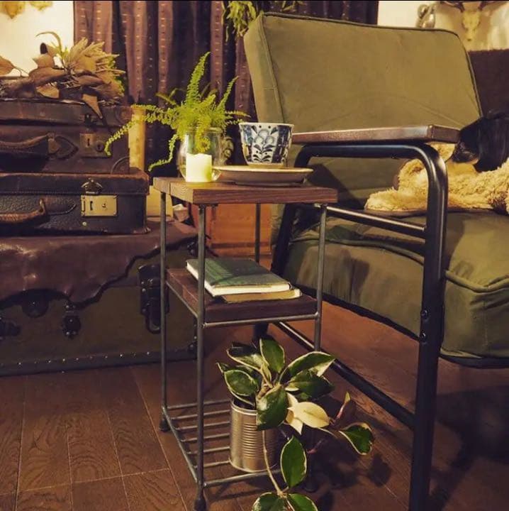 サイドテーブル　アイアン家具　マルチラック　シェルフ   チェスト　男前