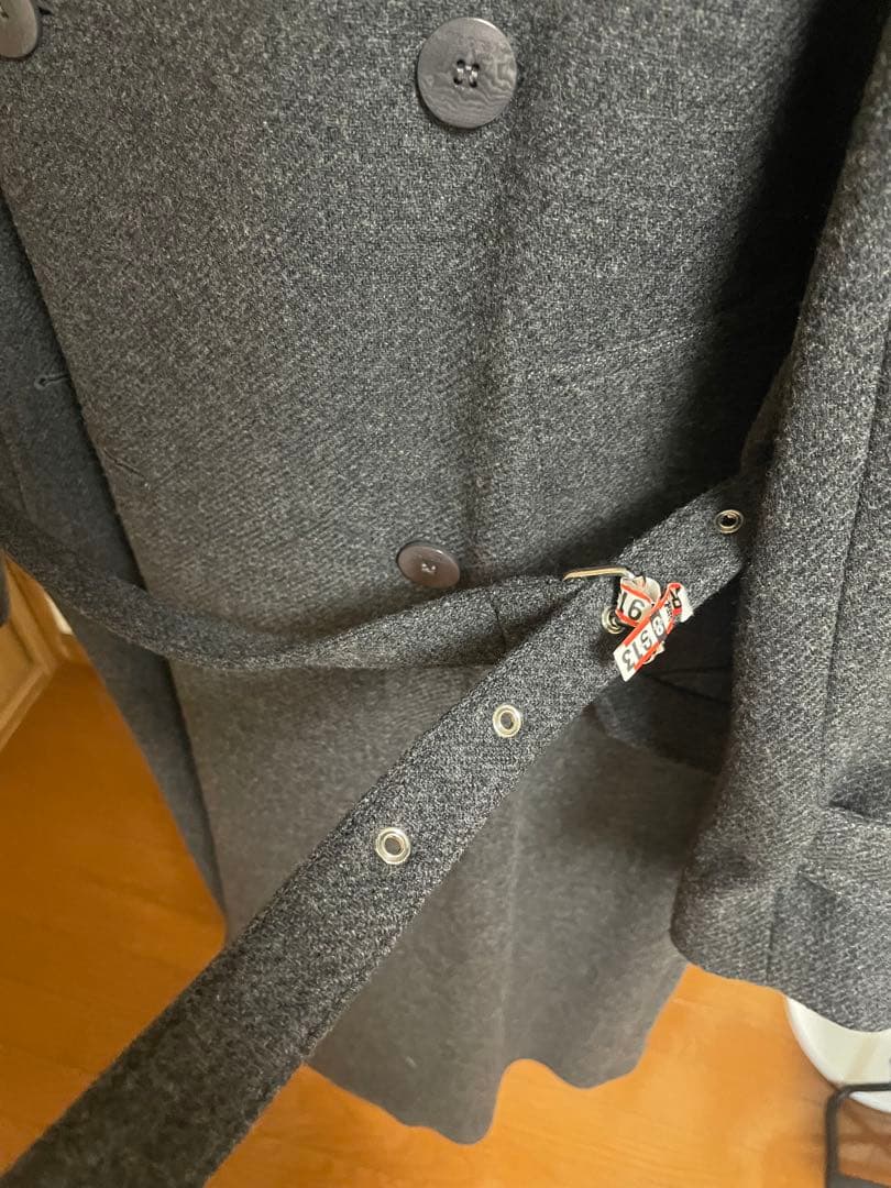 湯jw anderson 24aw グレー ダブルブレスト トレンチコート