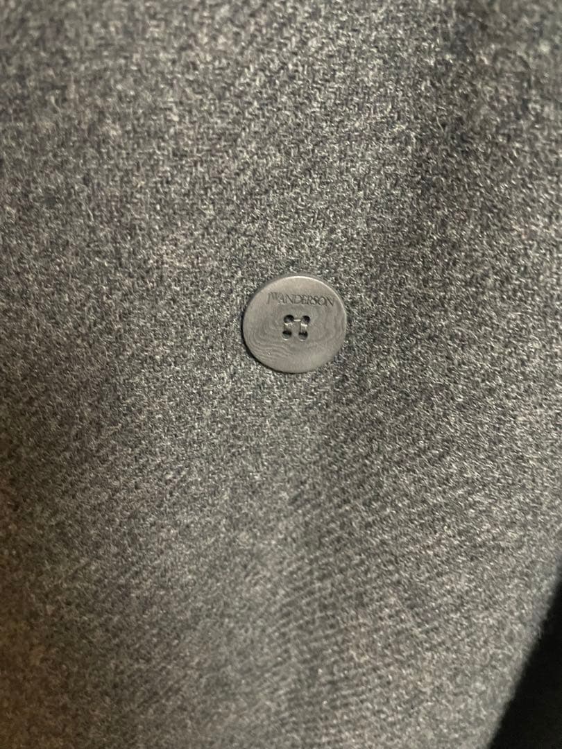 湯jw anderson 24aw グレー ダブルブレスト トレンチコート