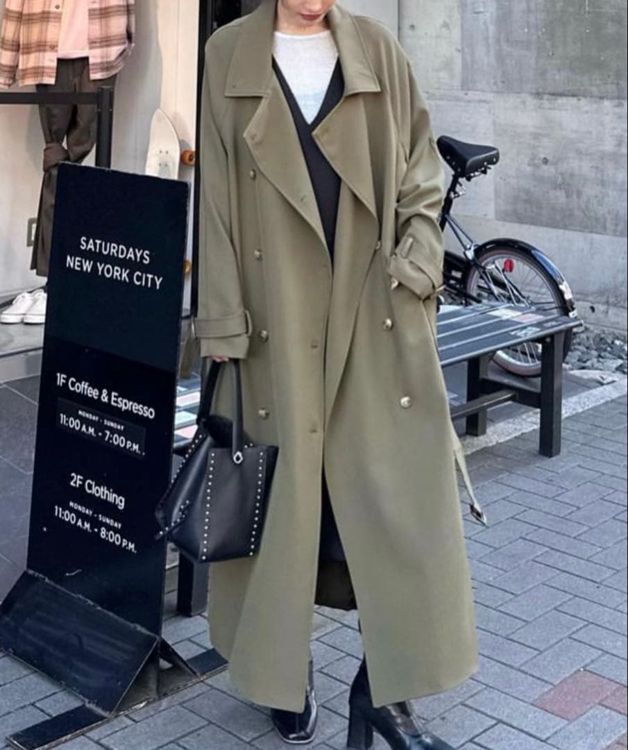 ACYM Stand collar long トレンチコート