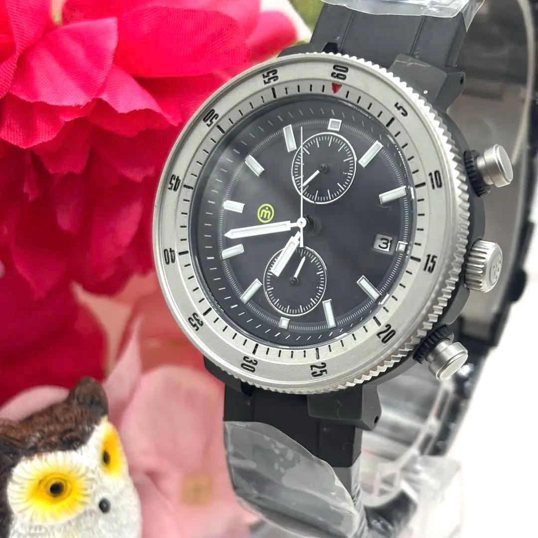 稼働品☆　ムーブメントインモーション　クロノグラフ　メンズ腕時計