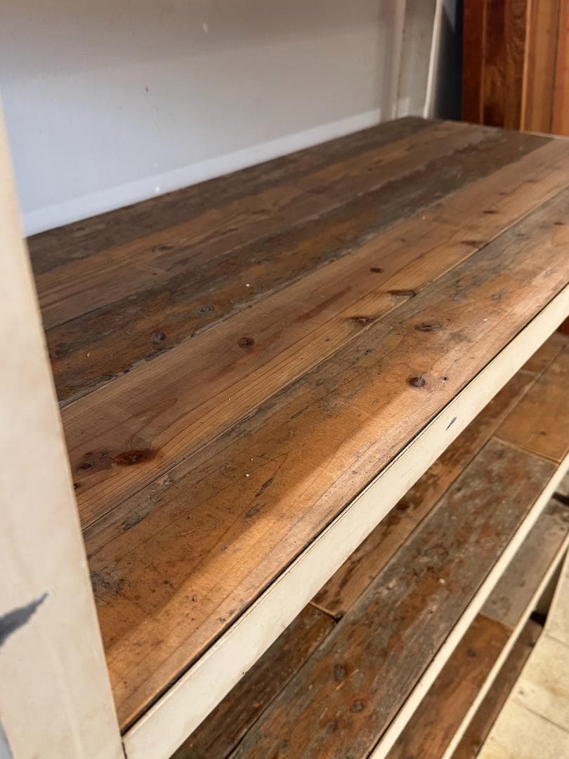 古材 オープンシェルフ アイアン スチールラック ヴィンテージ ホワイトペイント