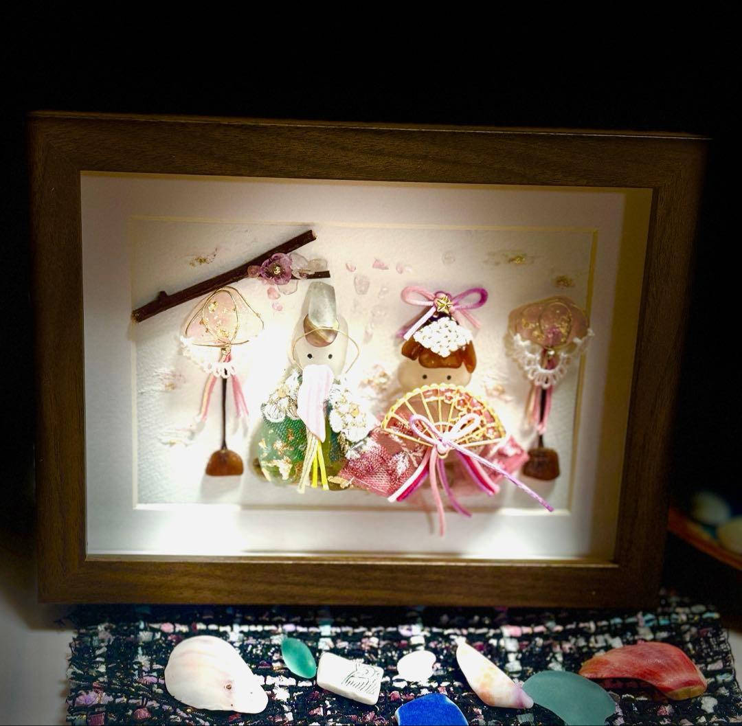 シーグラスアート　〜桜咲くひなまつり〜№01 桃の節句　縁起