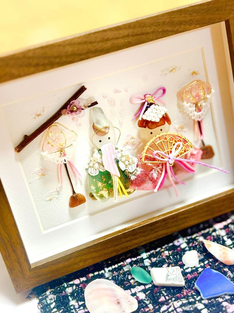 シーグラスアート　〜桜咲くひなまつり〜№01 桃の節句　縁起